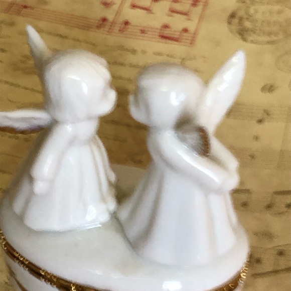 90's Lefton China Angels Trinket Box - Lefton Collectible - Angel Figurine - Picture 10 of 12